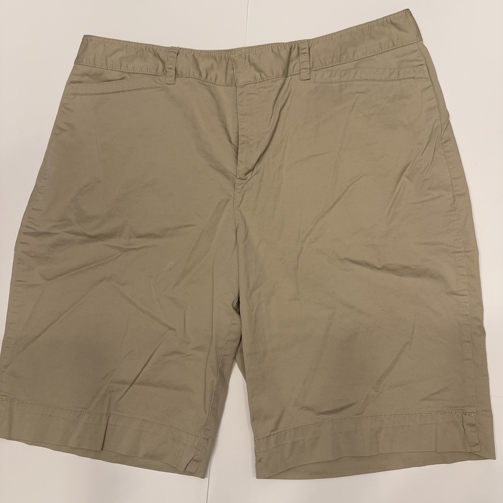 Rafaella Women's Belted Supreme Stretch Short, Khaki 16 Longer style